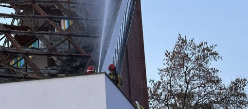 Znów ogień w kościele przy Kunickiego. Strażacy interweniowali podczas remontu